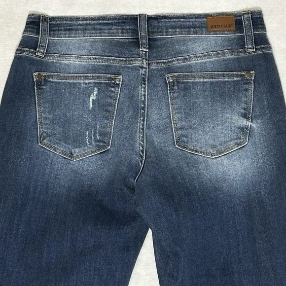 Judy Blue Boyfriend Fit Blue Jeans ~Women's 7/28~ Straight Mid-Rise Stretch - Picture 5 of 10